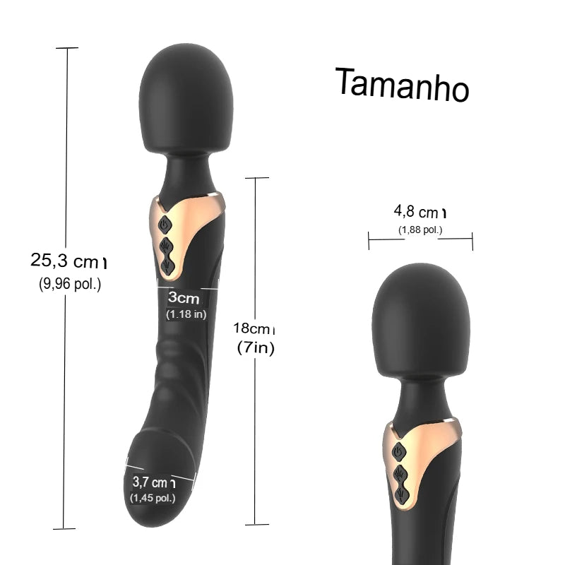 Vibrador Wand com 10 Modos de Estimulador