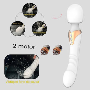 Vibrador Wand com 10 Modos de Estimulador